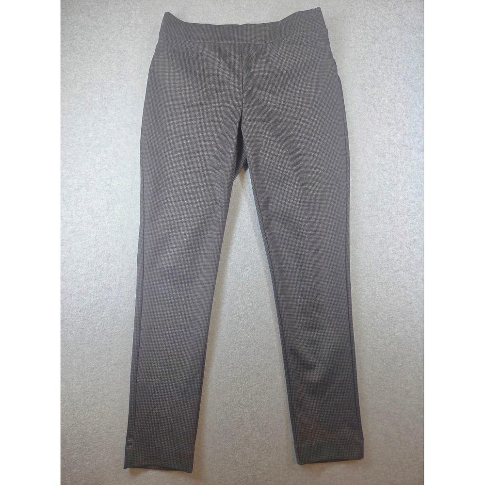 Calvin Klein Women Black White Houndstooth Pull On Skinny Dress Pants Size 6